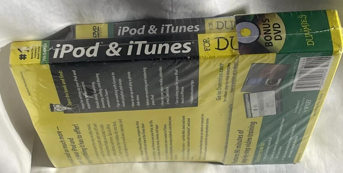 iPod & iTunes FOR DUMMIES New Sealed OOP Paperback Book & DVD 7th Edition How To