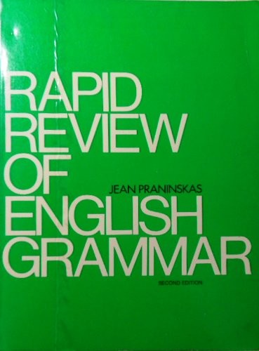 RAPID REVIEW OF ENGLISH GRAMMAR: A TEXT FOR STUDENTS OF By Jean Praninskas *VG+*