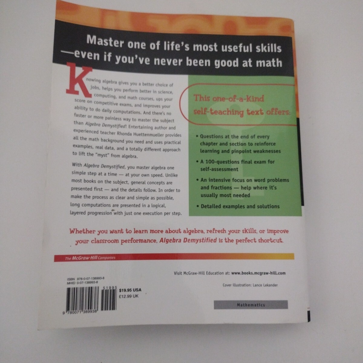 Demystified Ser.: Algebra Demystified : A Self Teaching Guide by Rhonda…