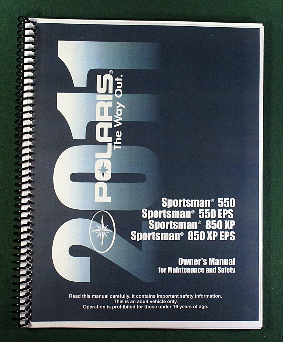 2011 Polaris Sportsman 550 EPS Owner’s Manual: 148 Pages & Protective Covers!