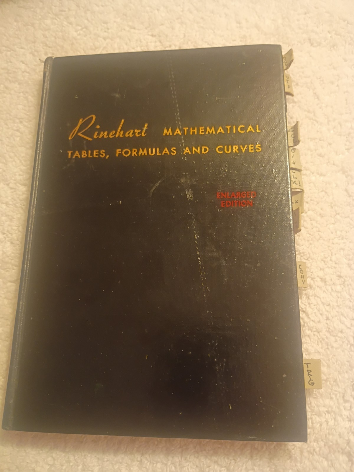 Vintage 1957, „Rinehart Mathematical Tables, Formulas & Curves“ Enlarged Edition