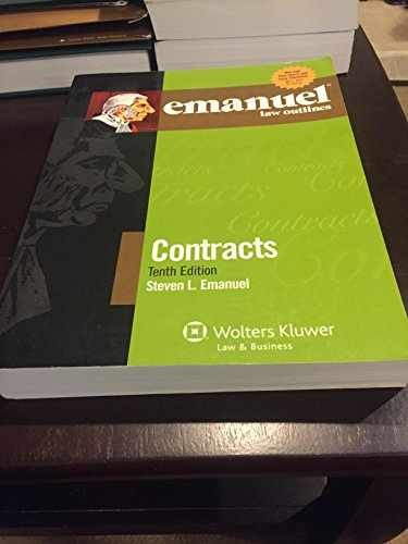 Contracts (Emanuel Law Outlines) – Paperback, by Emanuel Steven – Very Good