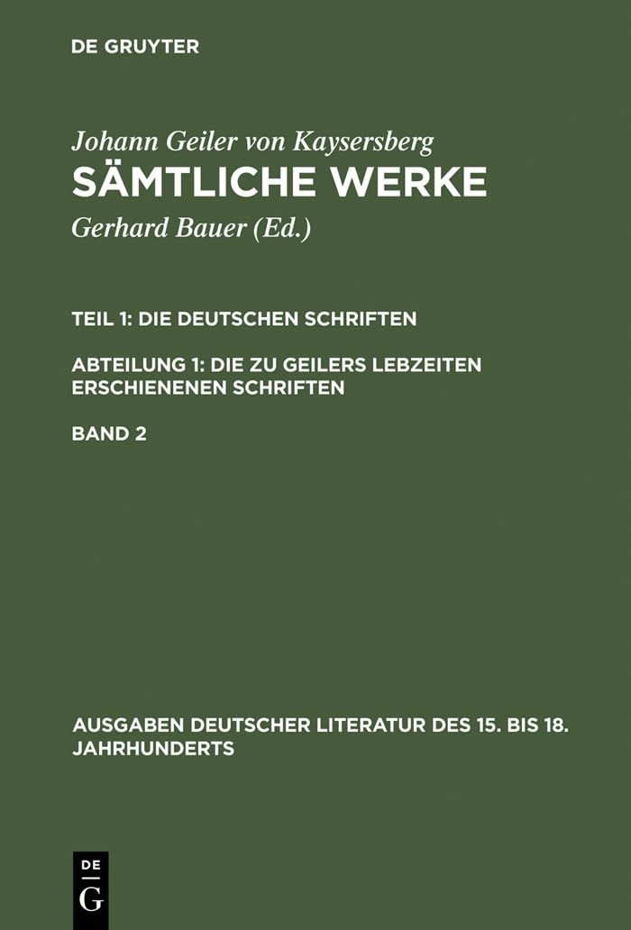 Sämtliche Werke, Band 2, Ausgaben deutscher Literatur des 15. bis 18. Jahrhun…