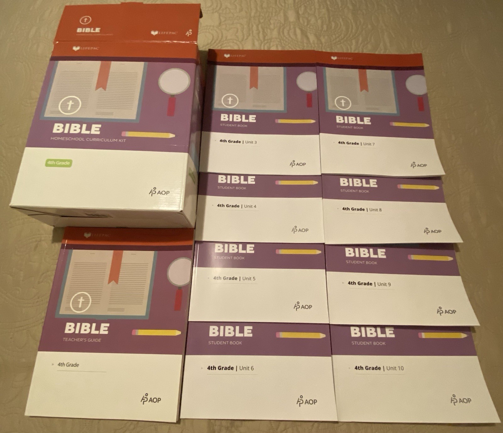 AOP LIFEPAC Bible 400 4th Grade Units 3-6 Homeschool Kit & Teacher Guide