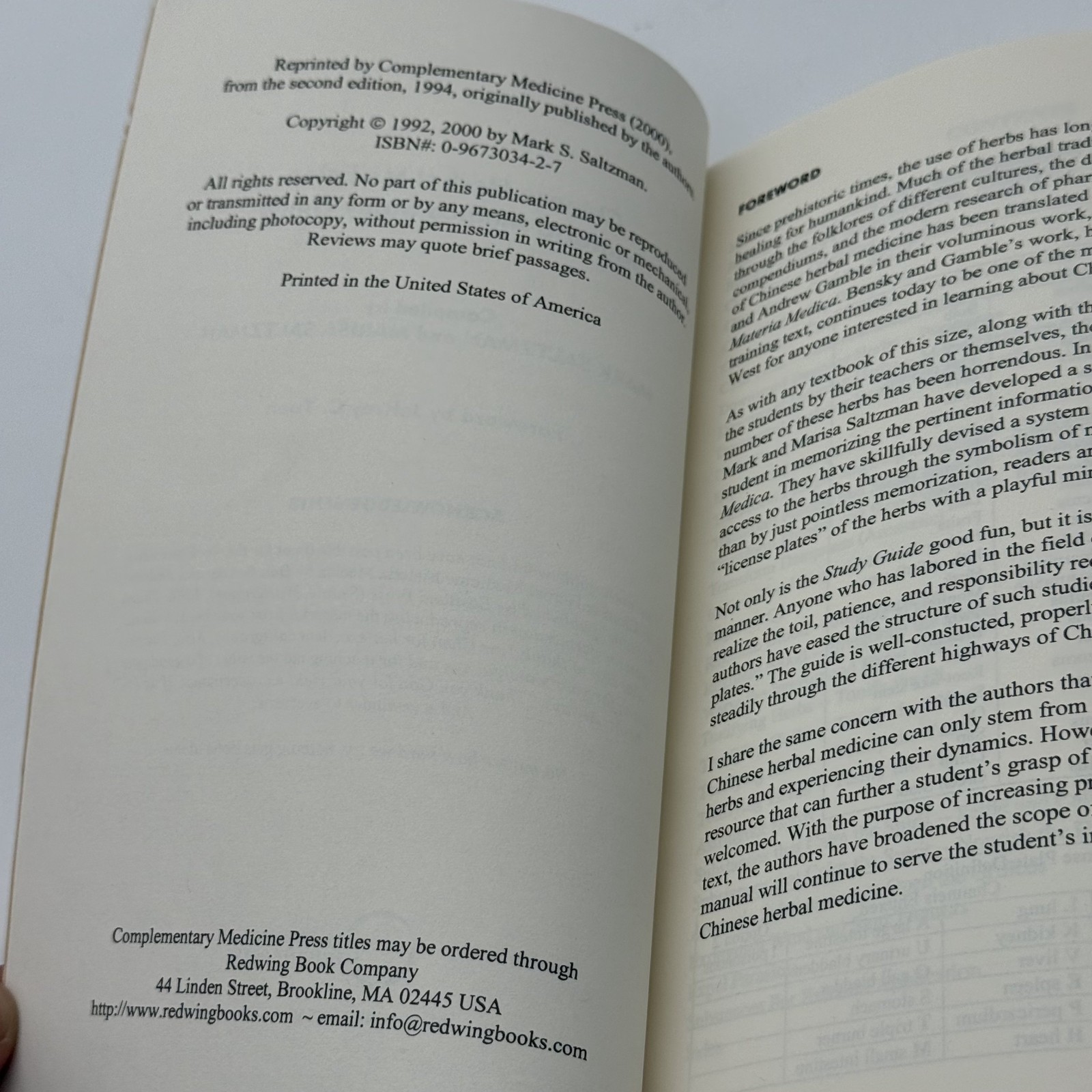 Chinese Herbal Medicine Materia Medica Study Guide Saltzman 1994 See Photos