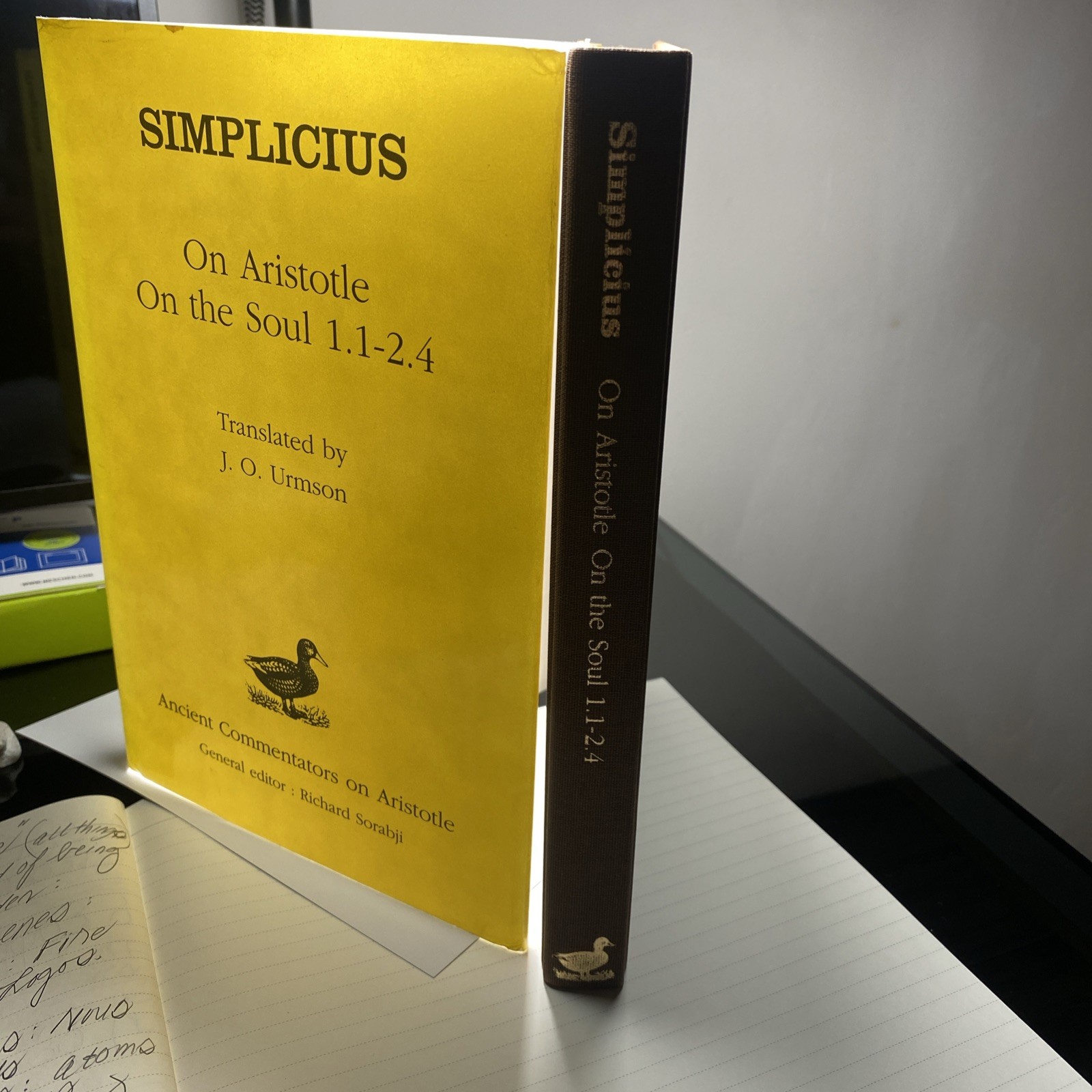 Simplicius, On Aristotle’s On The Soul, Duckworth, 1995 1st edition hardcover