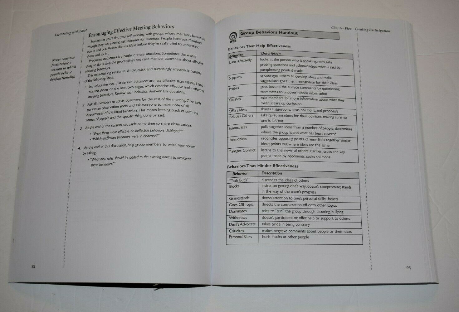 „FACILITATING WITH EASE,“ 3rd Edition, Book (8.50″“ x 11.00″), 237 Pages, New
