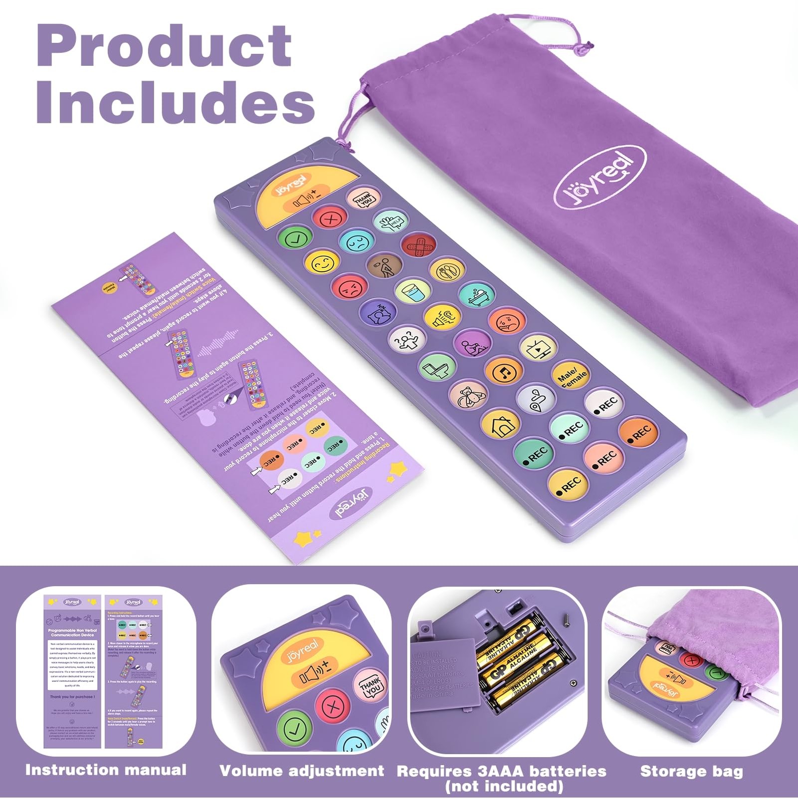 AAC Device for Autism, Joyreal Non Verbal Communication Tools for Speech Therapy