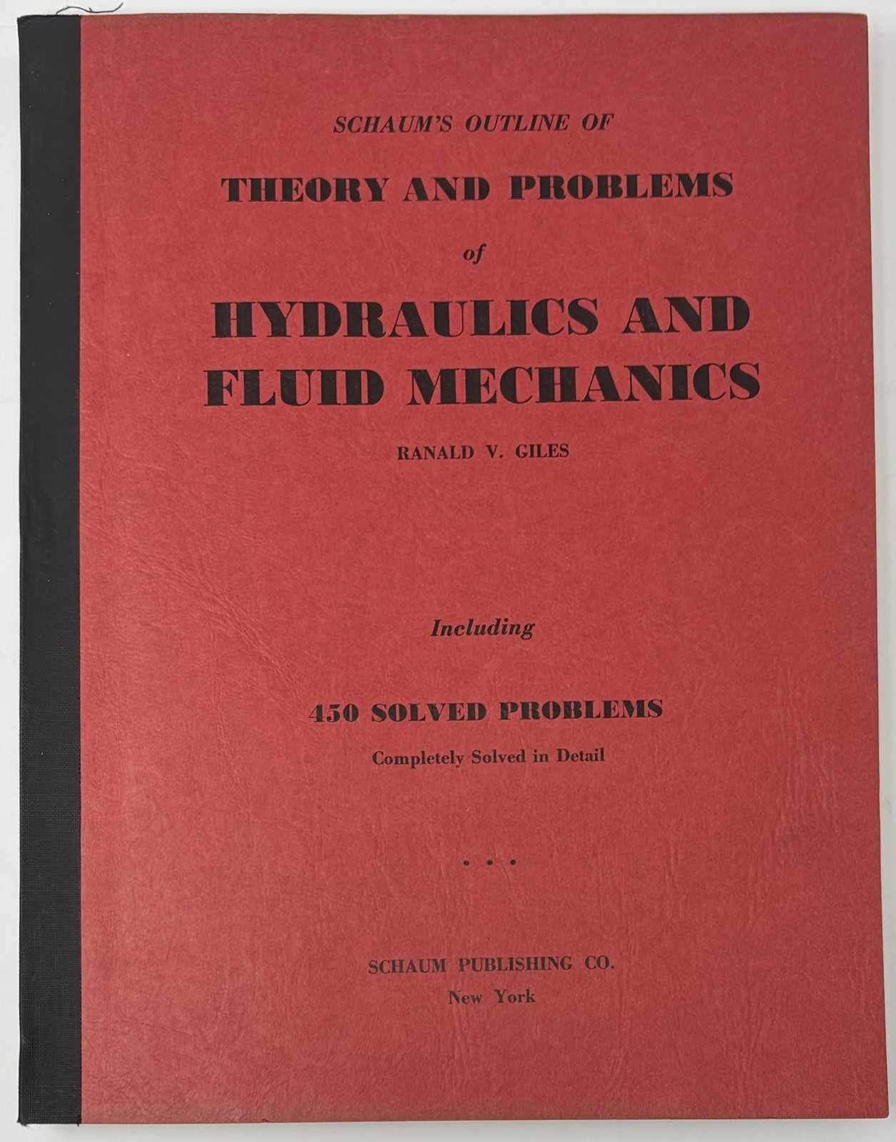 Schaum’s Theory & Problems Hydraulics & Fluid Mechanics Giles 1956 Book Vintage